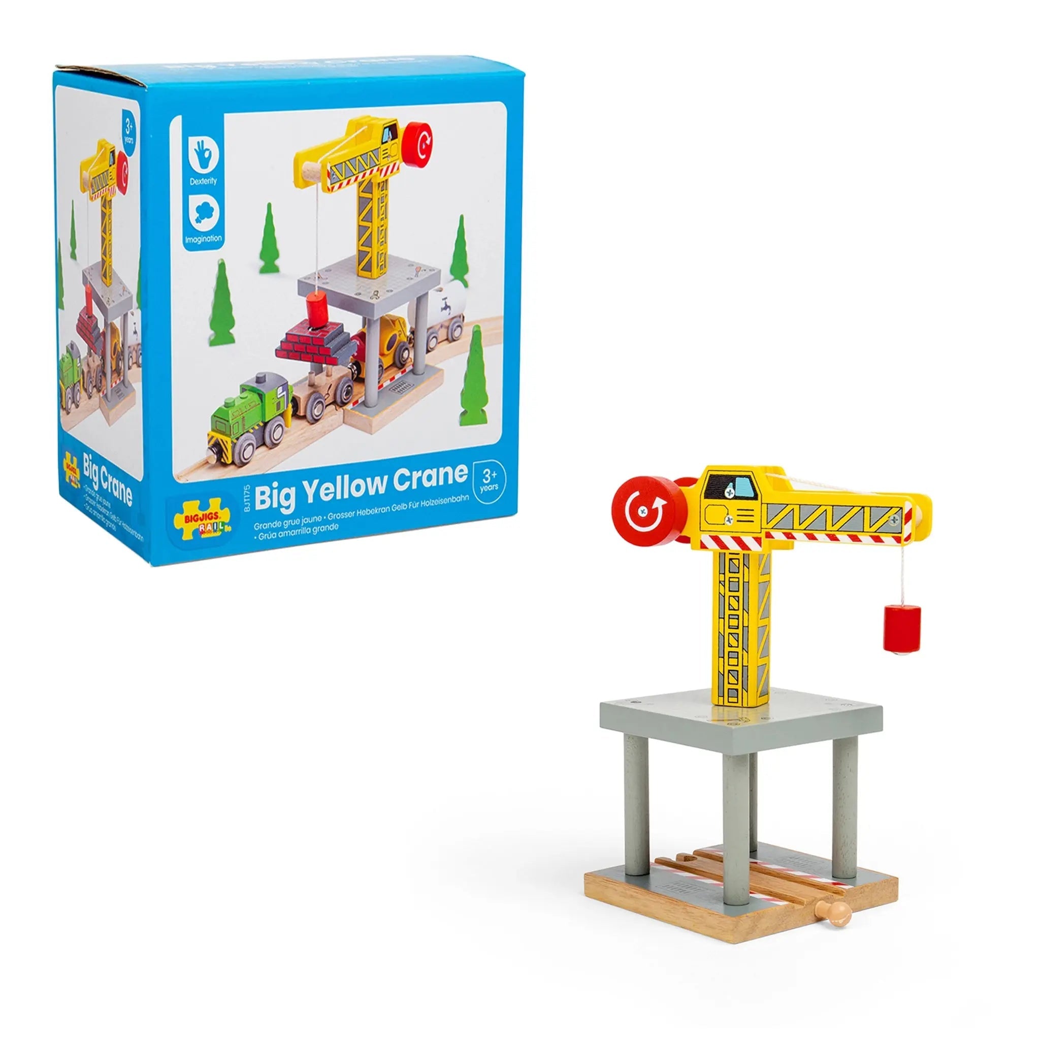 Bigjigs big yellow store crane and construction set