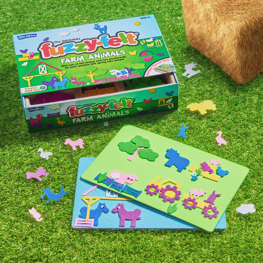 The Original Fuzzy-Felt Bumper Drawer Box - Farm Animals