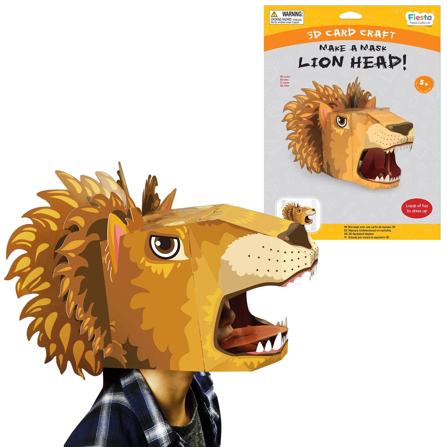 Make a 3D Full-Head Mask - Lion - Fiesta Crafts - The Forgotten Toy Shop