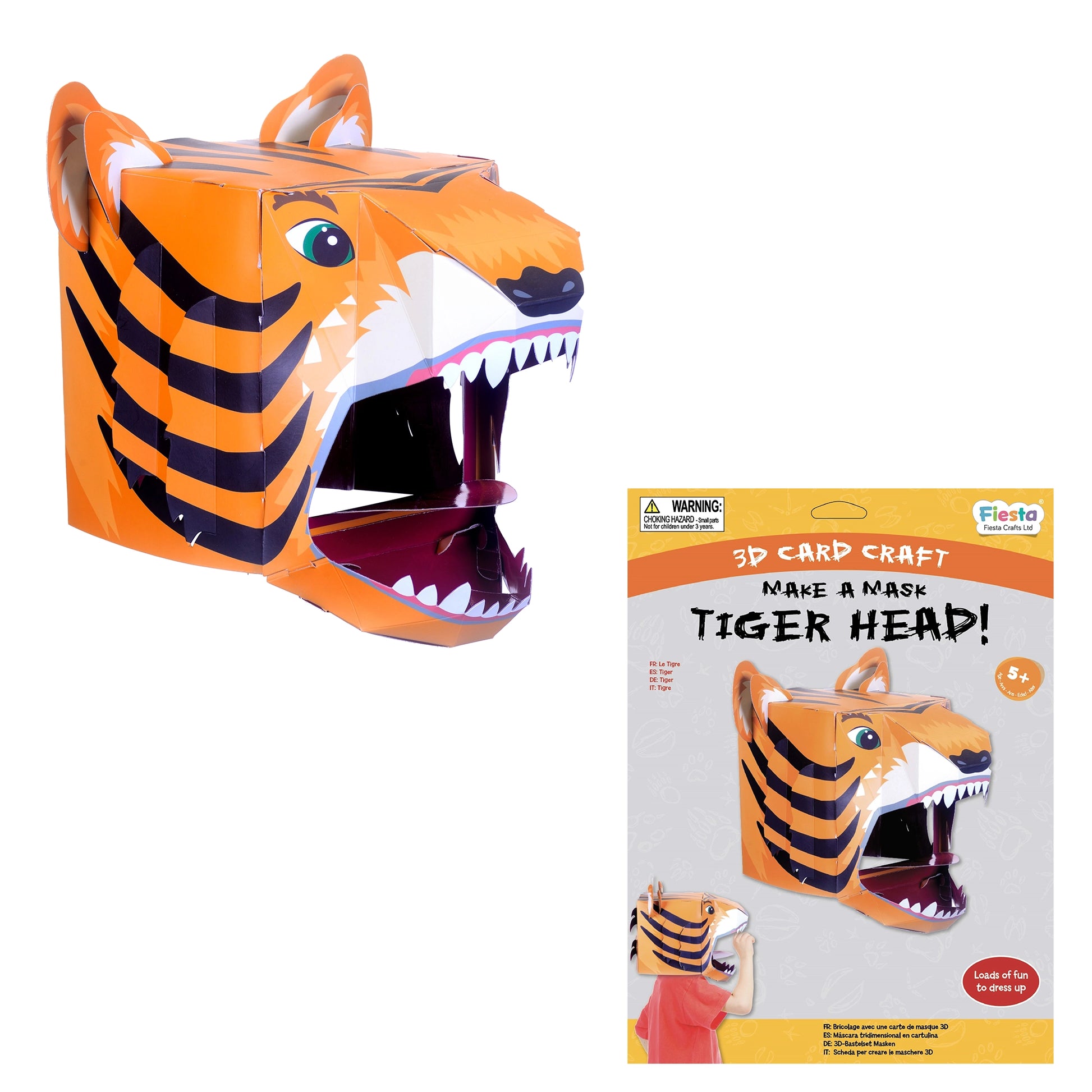 Make a 3D Full-Head Mask - Tiger - Fiesta Crafts - The Forgotten Toy Shop