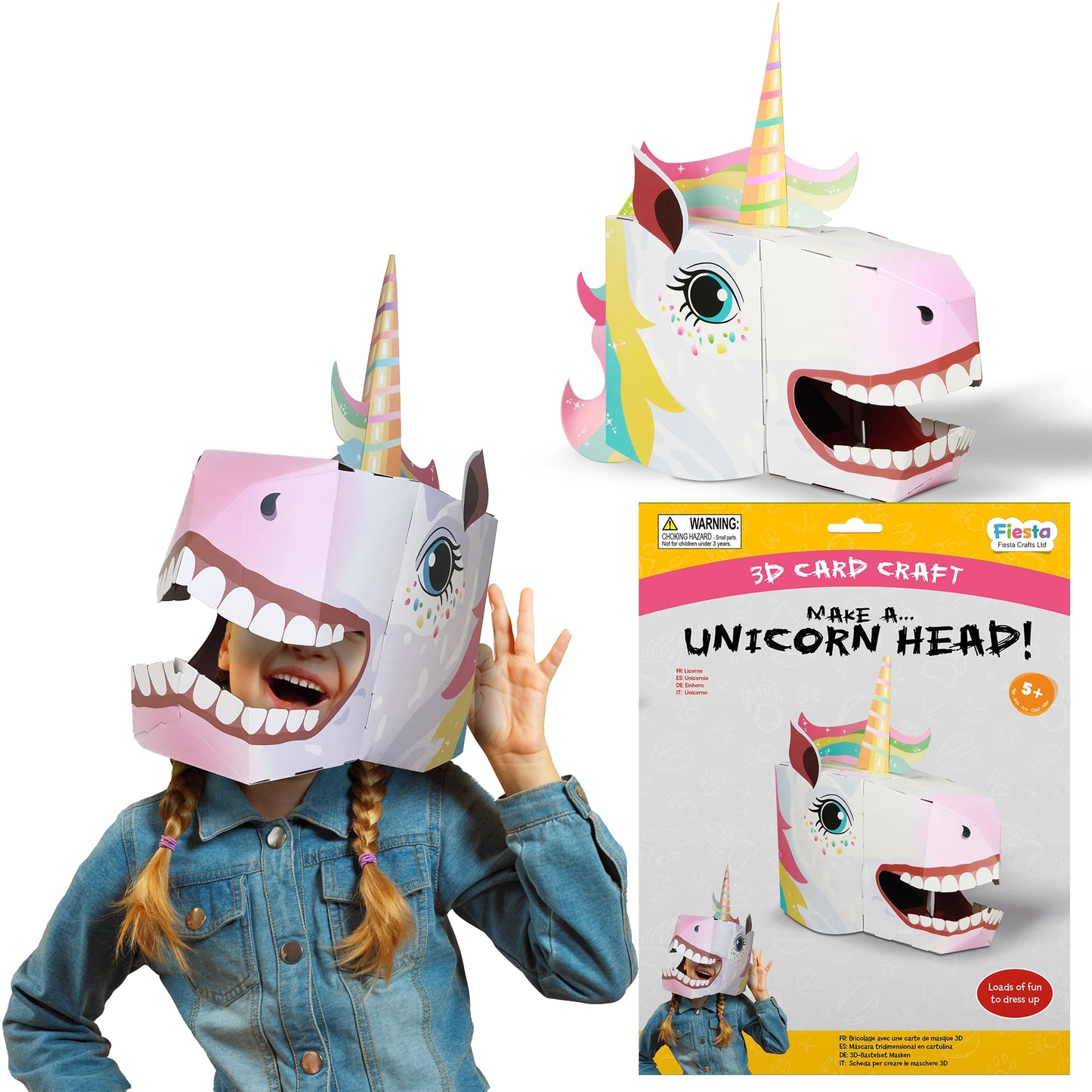 Make a 3D Full-Head Mask - Unicorn - Fiesta Crafts - The Forgotten Toy Shop