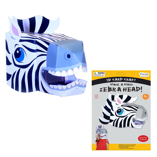 Make a 3D Full-Head Mask - Zebra - Fiesta Crafts - The Forgotten Toy Shop