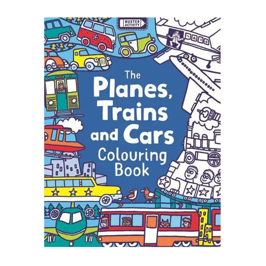 Planes, Trains and Cars Colouring Book