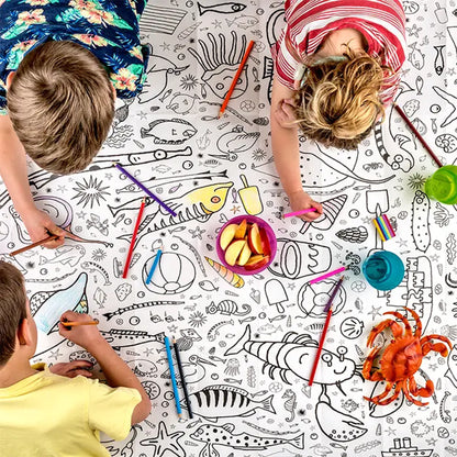 Colour-in Giant Poster / Tablecloth - Seaside